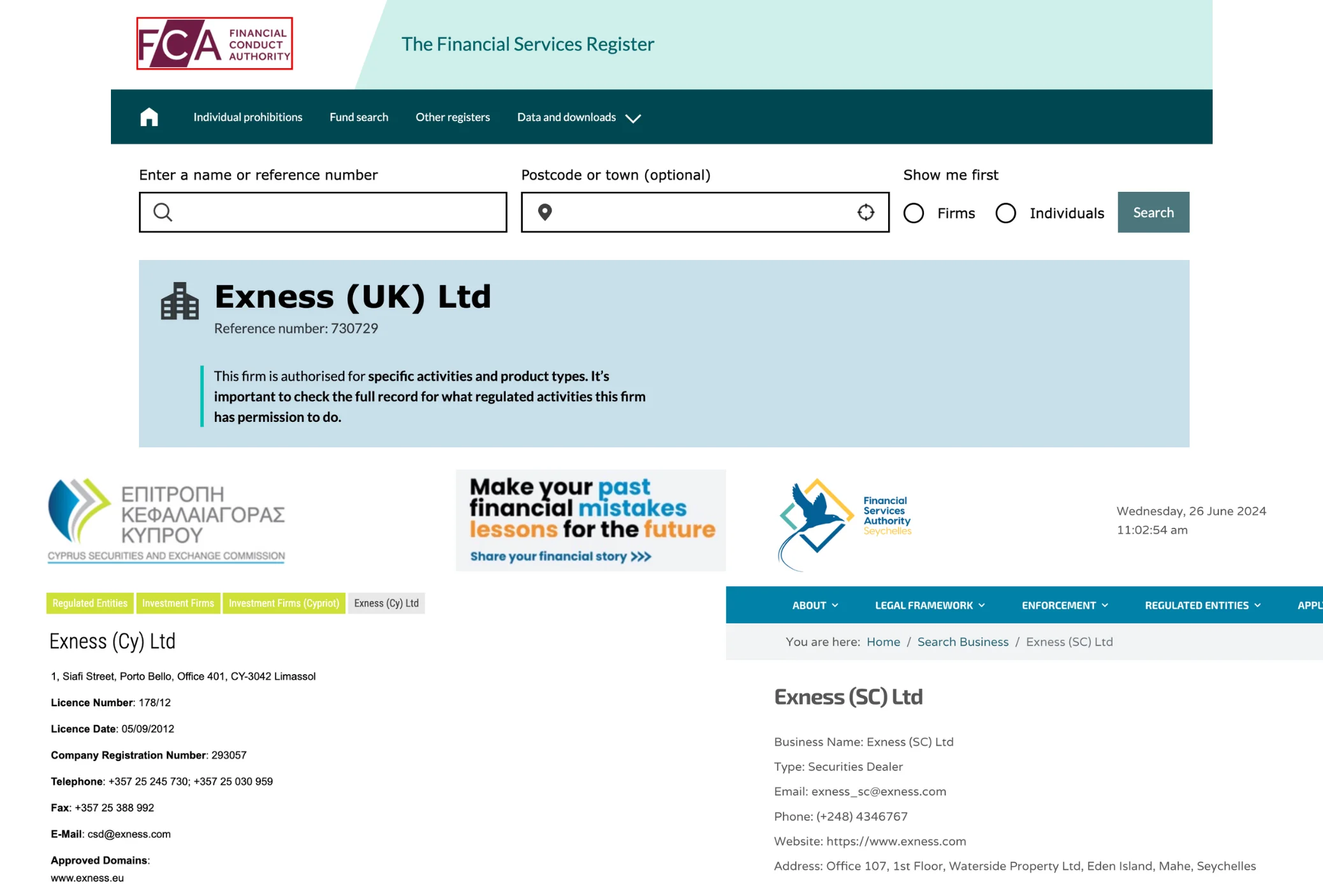 Exness Financial regulator